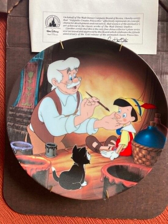 Other - Brand New Edwin M Knowles "Geppetto Creates Pinocchio" Collector's Plate w/COA